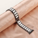 Big Diamond Three-bead Steel Strap Watch Band For Apple Watch Series 7 45mm / 6&SE&5&4 44mm / 3&2&1 42mm(Black+White)