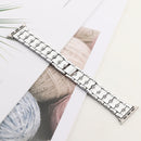 Big Diamond Three-bead Steel Strap Watch Band For Apple Watch Series 7 45mm / 6&SE&5&4 44mm / 3&2&1 42mm(Silver+White)