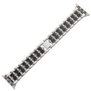 Big Diamond Three-bead Steel Strap Watch Band For Apple Watch Series 7 45mm / 6&SE&5&4 44mm / 3&2&1 42mm(Silver+Black)