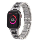 Big Diamond Three-bead Steel Strap Watch Band For Apple Watch Series 7 45mm / 6&SE&5&4 44mm / 3&2&1 42mm(Silver+Black)