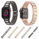 Big Diamond Three-bead Steel Strap Watch Band For Apple Watch Series 7 45mm / 6&SE&5&4 44mm / 3&2&1 42mm(Black+White)
