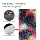 For Samaung Galaxy S22 Ultra 5G Painted Pattern Transparent TPU Phone Case(Fluorescent Branches)