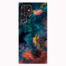 For Samaung Galaxy S22 Ultra 5G Painted Pattern Transparent TPU Phone Case(Watercolor Ink)