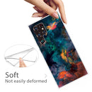 For Samaung Galaxy S22 Ultra 5G Painted Pattern Transparent TPU Phone Case(Watercolor Ink)
