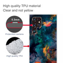 For Samaung Galaxy S22 Ultra 5G Painted Pattern Transparent TPU Phone Case(Watercolor Ink)