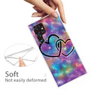 For Samaung Galaxy S22 Ultra 5G Painted Pattern Transparent TPU Phone Case(Starry Love)