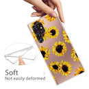 For Samaung Galaxy S22 Ultra 5G Painted Pattern Transparent TPU Phone Case(Yellow Chrysanthemum)