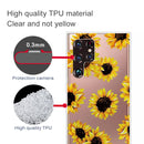 For Samaung Galaxy S22 Ultra 5G Painted Pattern Transparent TPU Phone Case(Yellow Chrysanthemum)