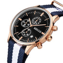 BAOGELA 1611 Small Three-pin Luminous Chronograph Calendar Quartz Watch For Men(Blue White Blue Rose Black)