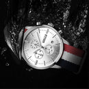 BAOGELA 1611 Small Three-pin Luminous Chronograph Calendar Quartz Watch For Men(Blue White Blue Steel White)