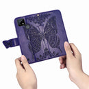 For OPPO Realme C21Y Butterfly Love Flowers Embossed Horizontal Flip Leather Case with Holder & Card Slots & Wallet & Lanyard(Dark Purple)