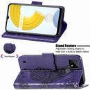 For OPPO Realme C21Y Butterfly Love Flowers Embossed Horizontal Flip Leather Case with Holder & Card Slots & Wallet & Lanyard(Dark Purple)