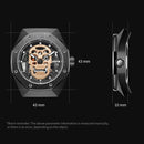 BAOGELA 1902 Skull Luminous Dial Silicone Strap Quartz Watch For Men(Black Silver)