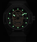 BAOGELA 1902 Skull Luminous Dial Silicone Strap Quartz Watch For Men(Black Rose Gold)