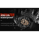 BAOGELA 1902 Skull Luminous Dial Silicone Strap Quartz Watch For Men(Black Silver)