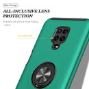 For Xiaomi Redmi Note 9 Pro / Note 9S PC + TPU Shockproof Magnetic Phone Case with Invisible Ring Holder(Dark Green)