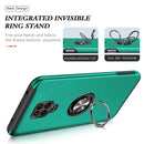 For Xiaomi Redmi Note 9 Pro / Note 9S PC + TPU Shockproof Magnetic Phone Case with Invisible Ring Holder(Dark Green)