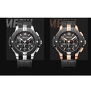BAOGELA 1909 Small Three-pin Luminous Chronograph Leather Silicone Strap Quartz Watch For Men(Silver)