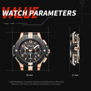 BAOGELA 1909 Small Three-pin Luminous Chronograph Leather Silicone Strap Quartz Watch For Men(Silver)