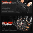 BAOGELA 1909 Small Three-pin Luminous Chronograph Leather Silicone Strap Quartz Watch For Men(Silver)