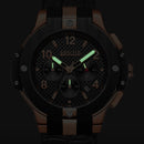 BAOGELA 1909 Small Three-pin Luminous Chronograph Leather Silicone Strap Quartz Watch For Men(Silver)