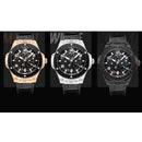 BAOGELA 2001 Luminous Calendar Leather Strap Mechanical Watch For Men(Black Rose Gold)