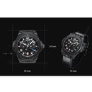 BAOGELA 2001 Luminous Calendar Leather Strap Mechanical Watch For Men(Black Rose Gold)