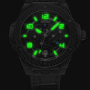 BAOGELA 2001 Luminous Calendar Leather Strap Mechanical Watch For Men(Black Silver)