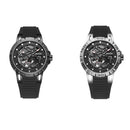 BAOGELA 6772G Round Dial Silicone Strap Luminous Clock Mechanical Watch For Men(Black Shell Black Surface Black Belt)