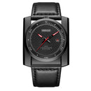 BAOGELA 6775G Honeycomb Hollow Round Dial Leather Strap Clock Calendar Mechanical Watch For Men(Black)