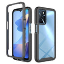 For OPPO A16 Starry Sky Solid Color Series Shockproof PC + TPU Phone Protective Case(Black)