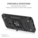 For Huawei Y6P Magnetic Armor Shockproof Phone Case with Metal Ring Holder(Black)
