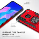 For Huawei Y7P Magnetic Armor Shockproof Phone Case with Metal Ring Holder(Red)