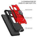 For Huawei Y7P Magnetic Armor Shockproof Phone Case with Metal Ring Holder(Red)