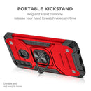 For Huawei Y7P Magnetic Armor Shockproof Phone Case with Metal Ring Holder(Red)