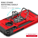 For Huawei Y7P Magnetic Armor Shockproof Phone Case with Metal Ring Holder(Red)