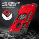 For Huawei Y7P Magnetic Armor Shockproof Phone Case with Metal Ring Holder(Red)