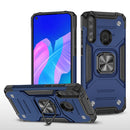 For Huawei Y7P Magnetic Armor Shockproof Phone Case with Metal Ring Holder(Blue)