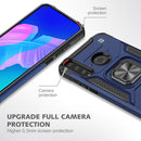 For Huawei Y7P Magnetic Armor Shockproof Phone Case with Metal Ring Holder(Blue)