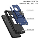 For Huawei Y7P Magnetic Armor Shockproof Phone Case with Metal Ring Holder(Blue)