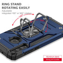 For Huawei Y7P Magnetic Armor Shockproof Phone Case with Metal Ring Holder(Blue)