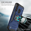 For Huawei Y7P Magnetic Armor Shockproof Phone Case with Metal Ring Holder(Blue)