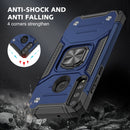 For Huawei Y7P Magnetic Armor Shockproof Phone Case with Metal Ring Holder(Blue)
