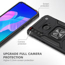 For Huawei Y7P Magnetic Armor Shockproof Phone Case with Metal Ring Holder(Black)