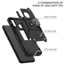 For Huawei Y7P Magnetic Armor Shockproof Phone Case with Metal Ring Holder(Black)
