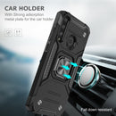 For Huawei Y7P Magnetic Armor Shockproof Phone Case with Metal Ring Holder(Black)