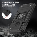 For Huawei Y7P Magnetic Armor Shockproof Phone Case with Metal Ring Holder(Black)