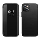 Magnetic Side Window View Shockproof Horizontal Flip Leather Case For iPhone 13 mini(Black)