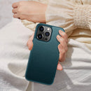For iPhone 13 Pro Max Magnetic Side Window View Shockproof Horizontal Flip Leather Case (Green)
