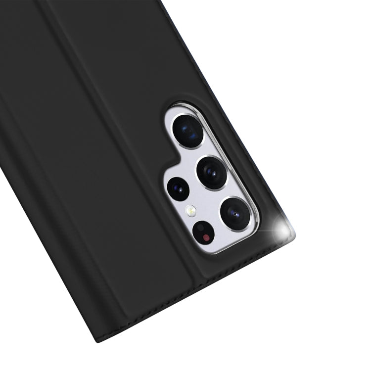 For Samsung Galaxy S22 Ultra 5G DUX DUCIS Skin Pro Series Horizontal Flip Leather Phone Case with Holder & Card Slots(Black)
